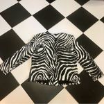 Soft Works Vintage 80s Zebra Animal Print Blazer Striped Iridescent Sequins sz10 Photo 7