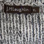 J. McLaughlin  Gray Tweed Fringe Herringbone Jacket Cardigan with Pockets XL Photo 3