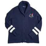 Ralph Lauren Polo VINTAGE 1991 Cross Flags Shawl Cotton Cardigan Women L Photo 1