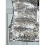 ZARA Crop Sleeveless Puffer Vest Tan Tie Dye Large Zip Front Jacket Photo 2