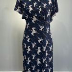 Hinge CLEARANCE! Blue Retro Bird Print Dress Size XS Dress Like New Photo 0