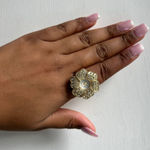 kim rogers Gold‎ Tone Rhinestone  Ring Watch Photo 0