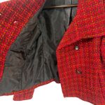 Talbots  Red Tweed Plaid Blazer Jacket Double Breasted Christmas Office Size 10 Photo 2