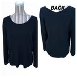 Talbots Navy Blue vented long sleeve sweat… Photo 1