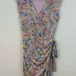 Laundry by Shelli Segal | Pink Paisley Faux Wrap Mini Dress Size Small Women's Photo 0