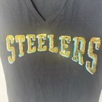 Victoria's Secret  Pink Pittsburgh Steelers T Shirt Black Sequin Bling V Neck S Photo 3