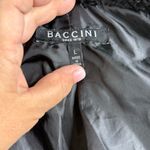 Baccini  Black Leather Jacket with Shearling Collar Photo 1