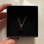 Garnet Stone Necklace Gold Photo 0