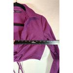 ZARA Purple Black Houndstooth Cropped Tie Front Long Sleeve Top S Photo 6