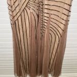 Pisarro Nights Women's Beaded Gown Beige Size 4 Formal Dress Short Sleeve Tan Photo 9