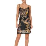 Camilla A Night In The 90s Short Bias Silk Crystal Cowl Neckline Slip Mini Dress Photo 13