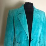 Alfani  Teal Suede Leather Jacket Photo 1