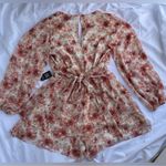 EXPRESS  Pink and Cream Floral Romper Photo 6