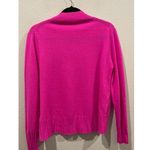 J.Crew Neon Berry Pink Mockneck Pullover Cashmere Sweater Photo 3