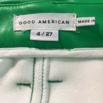 Good American  Faux Leather Straight Leg Jeans Pants Green Size 27 Photo 4