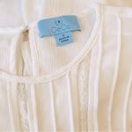 CeCe  Lace Pleated Crepe Balletcore Coquette Girl Off-White Blouse in EUC Sz S Photo 5