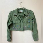 Pilcro  x Anthro Cropped Paint Splatter Utility Army Green Jacket Size XS Photo 1