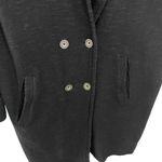 Free People  Black Knit Double Breasted‎ Sweater Blazer Jacket Size Medium Photo 7
