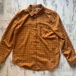 Pink Rose Tan Plaid Button Down Shirt  Photo 0