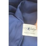 Coco Indigo Calypso Cotton Button Front Cerulean‎ Blue Shirt Large Photo 4