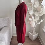 Akris Red Silk Skirt Suit With Long Sleeve Silk Red Blazer Photo 4