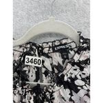 EXPRESS  Women's Blouse Smocked Shoulders Floral Black Pink Medium Short Sleeve Photo 11