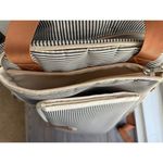 O'Beanie Striped Diaper Bag Backpack Navy White With Changing Pad Blue Photo 4