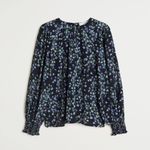 Mango NWT Floral Print Flowy Blouse Puffed Sleeves with Elastic Cuffs Size 2 Photo 2
