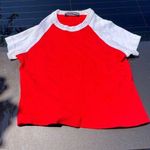 Brandy Melville XS red grey rubbed cropped T shirt Photo 0