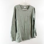 J.Jill Crewneck Dot Embroidered Sweater Seedling Heather Green Small Photo 6