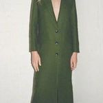 Thakoon Runway Dark Green Single Breasted Wool Long Maxi Coat Size Medium NWT Photo 0