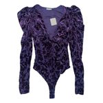 Free People NWT Magic Hour Bodysuit purple velvet women’s size small Photo 5