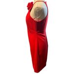 Likely  Carro Dress Scarlet Red Women's 4 Mini Rosette Detail High Neck Stretch‎ Photo 4