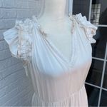 Generation Love  Women's Ivory Tiered Midi Dress Ruched Ruffle Sleeves Size M Photo 3