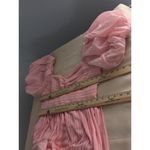 Boohoo  Occasion Maxi Dress Womens 12 Pink Chiffon Puff Sleeve Pleated Back Zip Photo 7