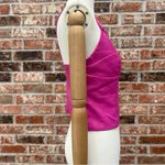 WAYF NWOT  Anthropologie Barbiecore Pink Faux Leather Crop Top / L Photo 8