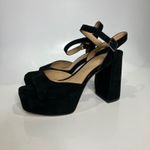 Antonio Melani Bonny platform block heel sandals black suede women's size 7.5 Photo 2