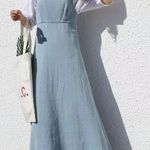 Light blue denim preppy style Y2K jeans dress overalls Size M Photo 0