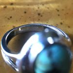 Blue Moon Turquoise Sterling Silver Bear Paw Ring Size 7 Photo 3