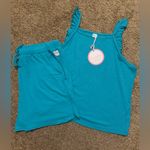 Vibrant Blue Loungewear Set with Tank and Shorts Size L Photo 1