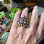 Sterling Silver CZ Butterfly Statement Ring Dead Stock Purple Photo 1