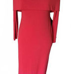 Alice and Olivia New Shoulder Long Sleeve Evening Dress, Medium Red Photo 0