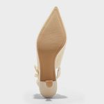 A New Day  Milan Pearl Cream Slingback Heels Cushioned Insole Size 6 NEW Photo 3
