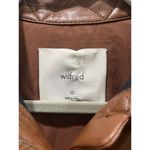 Wilfred NWT Aritzia Cognac The Ganna™ Shirt Jacket Vegan Leather Sz XS Photo 3