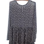 Louna Floral Mesh Dress Long Sleeve Crew Neck Tiered Boho Size‎ Large Blue Photo 10