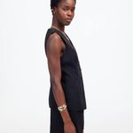 Madewell  Cutaway Long Vest in Jet Black, Size 10 Photo 3