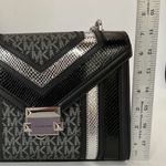 Michael Kors Purse Black and Silver Women's Handbag Saffiano & Quilted Leather Photo 4