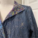 Chico's Chico’s Blue Denim Jean & Bright Multi Colored Reversible Jacket Size 2 = 10/12 Photo 4