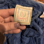 Vintage LJ Lawford Chenille Robe Blue Shawl Collar Belted Bathrobe Size Small Photo 4