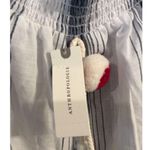 New NWT ANTHROPOLOGIE LILKA TOP PLAYA POM POM OFF SHOULDER BELL STRIPE L Large Blue Photo 5